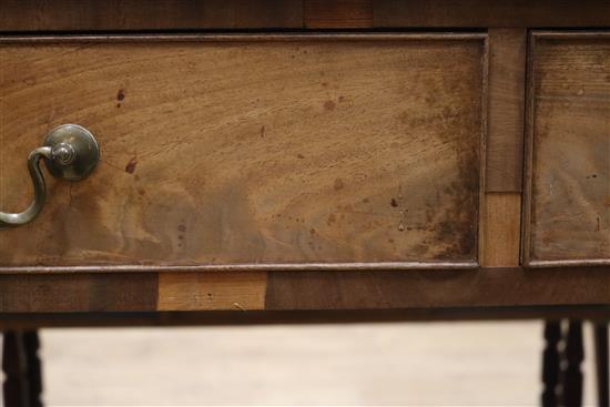 A Hepplewhite style mahogany writing table, W.113cm